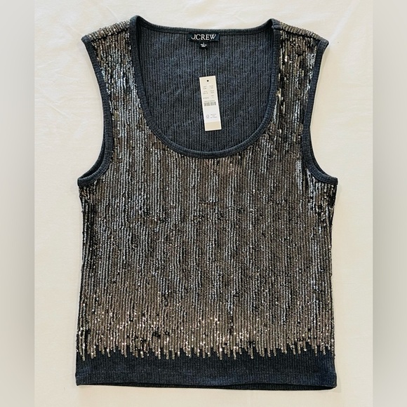 J. Crew Tops - J.Crew | NWT | Vintage Rib Sequin Scoop Neck Tank | Large